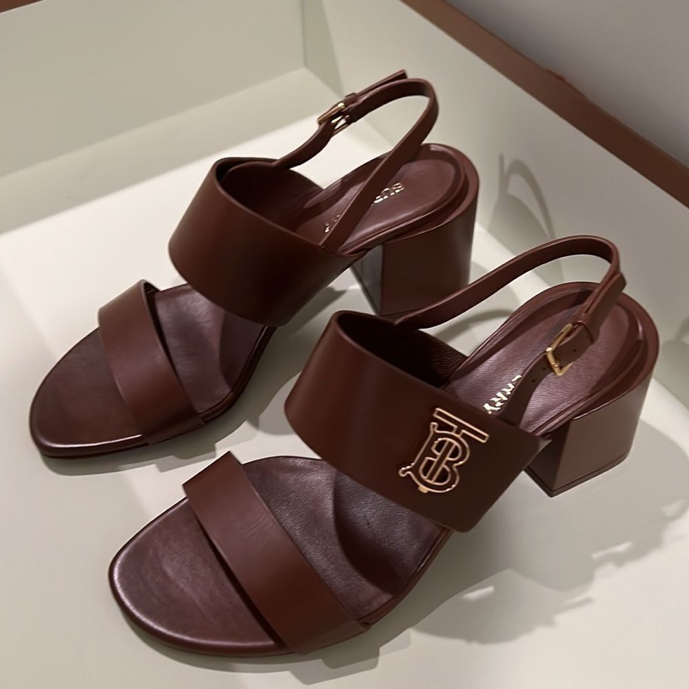 Burberry Virginia 65MM Logo Leather Sandals - Picture 5 of 6